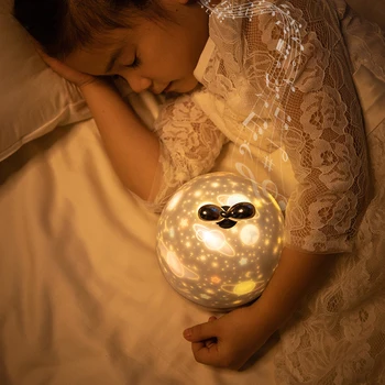 Muzikos Projektorius Naktį Žibintai USB Įkrovimo Žvaigždėtas Dangus Pasukti LED Projektorius, Šviesos, Spalvingą Mirksi Naktį Lempos Vaikai Kambario Dekoro