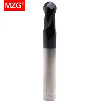 MZG 2 Fleita Pjovimo HRC55 1mm, 2mm 3mm, 4mm 5mm Frezavimo Apdirbimo Volframo Plieno Sprial Tiek Frezavimo Cutter Kamuolys Nosies Pabaiga Malūnas