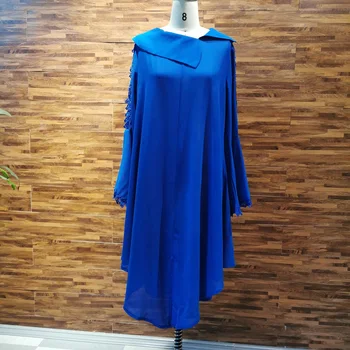 Mėlyna Moterų Midi Suknelė Rudenį Rudenį 2020 Nesimetriškas Blyksnius ilgomis Rankovėmis Vien Seksualus Suknelės, Palaidi 5xl Plus Size Matyti Per Atsitiktinis