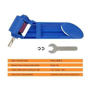 Mėlynos arba Oranžinės spalvos Korundo Šlifavimo Ratas Bitų Įrankis Nešiojamasis Grąžtas Drožtukas Twist Drill Bit Galandimo mašina 2-12.5 mm
