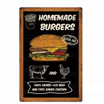 Mėsainiai Hot Dog Beefier Meniu Plakatas Derliaus Metalo Skardos Ženklas, Sienų Dekoras Virtuvės Restoranas Meno Plokštės Dažymas Skardos Plokštelės