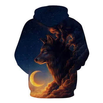 Naktį Guardian JoJoesArt Wolf 3D hoodies Vyrų Palaidinukė Naujovė Atsitiktinis Hoodies Kokybės Lašas laivas sportiniai Kostiumai Prekės Megztinis
