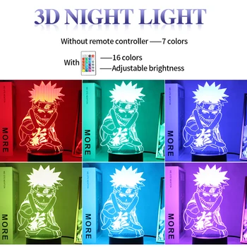 Naktį Šviesos 3D Anime Lempos Naruto Uzumaki Veilleuse Led Vaikų naktinė lempa Vaikams Dovanų Itachi Uchiha Naktiniai staleliai, Lempa, Miegamojo Puošimas