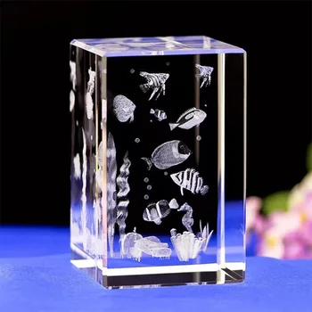 Namo apdaila Lazeriu kristalų drožyba jūros gyvūnų povandeninio pasaulio amatų ekranas dovanos draugams