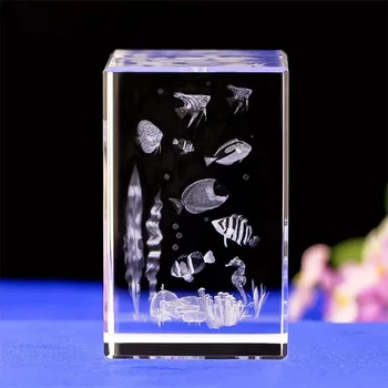 Namo apdaila Lazeriu kristalų drožyba jūros gyvūnų povandeninio pasaulio amatų ekranas dovanos draugams