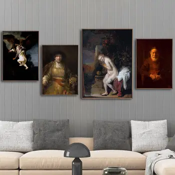 Namo Apdaila Spausdinti Drobė Menas Sienos Nuotraukos, Tapyba, Plakatas Paitings Netherlandish Rembrandt Van Rijn Sugrįžti Į Grupę