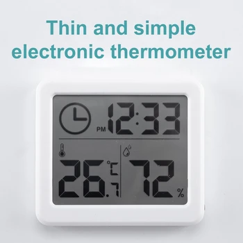 Namo Skaitmeninis Temperatūros Humidimeter Stebėti Laikrodis LCD Ekranas, Elektroninis Skaitmeninis Termometras Humidimeter Namų Patalpų Lauko