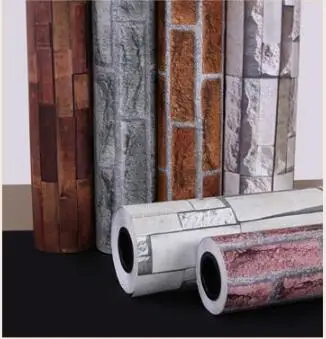 Namų Dekoro 3D PVC Medienos tekstūros Sienų Lipdukai Popieriaus Plytų, Akmens tapetai Kaimiškas Efektu lipnios Namų Dekoro Lipduko Kambarys