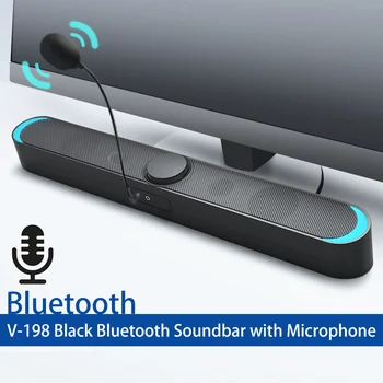 Namų Kino Soundbar Darbalaukio Garsiakalbis su Bluetooth Mikrofonas, USB Lizdas Dvigubas Garsiakalbis Stereo Garso Erdvinio Garso Namų