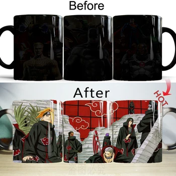 Naruto Akatsuki narys Puodeliai 11oz keramikos spalva keičiasi kavos Puodeliai, Karščiui Jautrus kelionės Arbatos Puodelio Puodeliai Dovana Puodelis