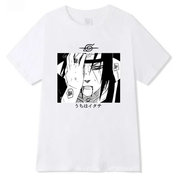 Naruto Itachi Uchiha Trumpas Rankovės Harajuku Hip-Hop marškinėliai Tee