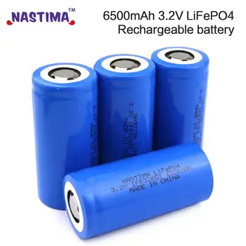 Nastima Lifepo4 32650 32700 Įkrovimo Baterija (akumuliatorius 3.2 V 6500mAh Su Flat Top Atsarginę Energijos žibintuvėlis Šviesos automobilių 32650 baterija