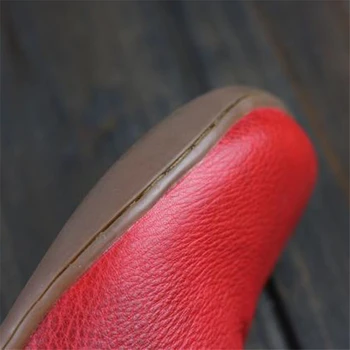 Natūralios odos Moterys butas batus basomis Laisvalaikio Bateliai moteris Butai ballerinas sportbačiai, Moteriška Avalynė, batai 2020 raudona juoda