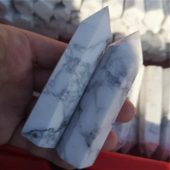 Natūralus Baltas turkis Kristalų 4-10CM Kvarco Kristalo Akmens Taško Gydymo Šešiakampe Lazdelė Gydymo Akmuo, Dekoratyviniai akmenys