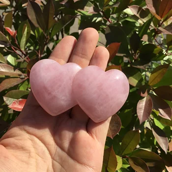 Natūralus Rožių kvarco kristalo širdies formos akmens rožinė kristalų dviguba širdis dovanų
