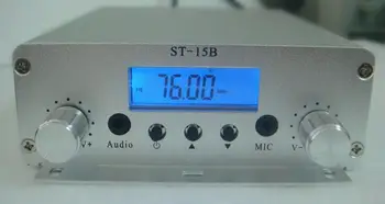 Nauja 15W 76MHz-108MHz FM transliacijos siųstuvas ST-15B PLL stereo fm radijo stotis