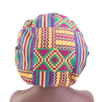 Nauja Afrikos Modelio Spausdinimo variklio Dangčio Moterys Dieną Naktį Miegoti Bžūp Dvigubo Sluoksnio Satino Turbaną labai Didelis Galvos Dėvėti Ponios Galvos Skrybėlę wrap