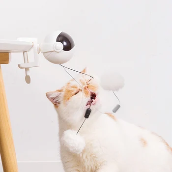 Nauja Elektros Katė Žaislas Funny Cat Kibinimas Ball Žaislas, Automatinė Kėlimo Pavasario Lazdele Yo-Yo Kėlimo Kamuolys Interaktyvi Dėlionė Smart Naminių Gyvūnų Žaislai