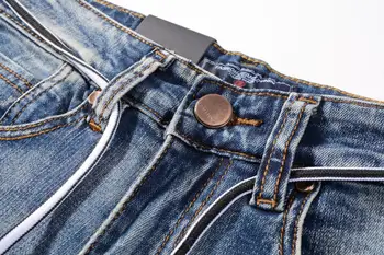 Nauja Europos mados vyrų vyrų atsitiktinis trimatis Indijos siuvinėjimo kelnes burred tiesios kelnės džinsai