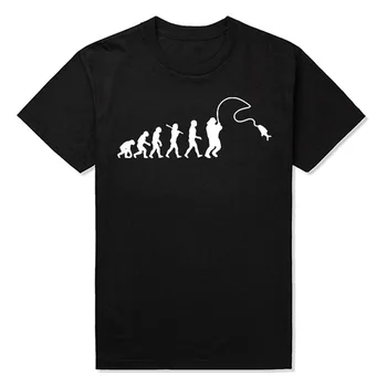 Nauja Evoliucija, Fishinger Tee Marškinėliai Vyrams Vasaros Žuvų Pokštas Žvejys Karpis marškinėliai Medvilnės trumpomis Rankovėmis Juokinga Dovana, T-shirt