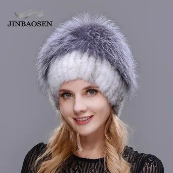 Nauja, moterų žiemos rusijos kailių mados tikro kailio kepurę audinės kailiniai natūralaus lapės megzti vilnos slidinėjimo kepurę šiltas ausų apsaugos kelionės skrybėlę