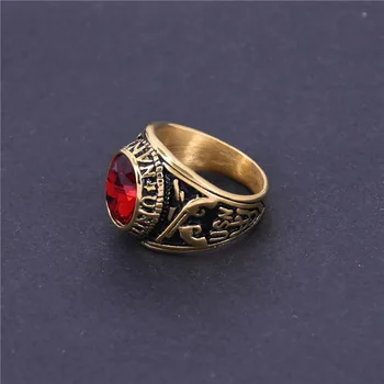 Nauja raudona akmens papuošalai, žiedai aukso spalvos titano plieno žiedas 316L plieno cirkonis žiedai liejimo žiedą žmogus nemokamas pristatymas