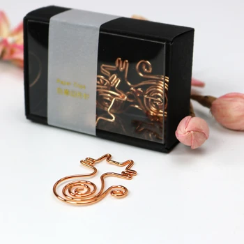 Nauja rožinė Aukso 8pcs/box Kawaii Katė sąvaržėlės Žymą Planavimo Įrankiai Scrapbooking Įrankiai, Metalo Rišiklio Sąvaržėlės