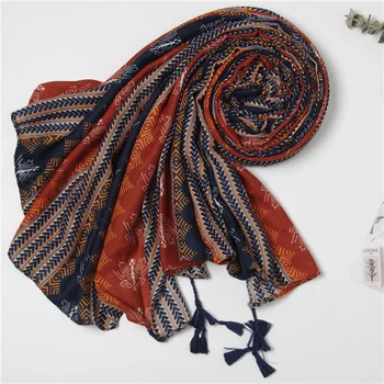 Nauja stiliaus Rudens ir žiemos moterų medvilnės medžiagos Mados šilko šalikai Prabangos prekės Spausdinimo Medvilnės šalikas panele nuo Saulės skara