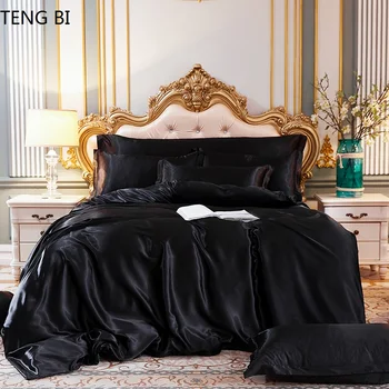 Nauja stiliaus šilko patalynės, namų dekoravimo, mados prabangus patalynės komplektas, antklodė padengti, paklode, užvalkalas. Dydis Karalius Ir Karalienė Dvyniai