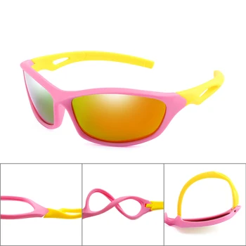 Nauja Vaikai TR90 Poliarizuoti Akiniai nuo saulės Berniukų, Mergaičių Sporto Akiniai Baby Vaikų Ovalo Silikono Saulės akiniai UV400 Gafas de sol GOZLUGU