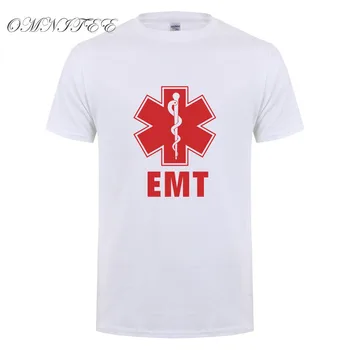 Nauja Vasaros EMT Marškinėliai Vyrams trumpomis Rankovėmis Medvilnės greitosios Medicinos Pagalbos Technikas T Marškinėliai Vyrams Camisetas T-shirt OZ-005