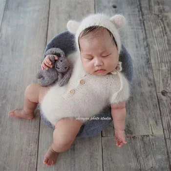 Naujagimio fotografijos rekvizitai,kūdikių fuzzy romper fotografijos rekvizitai,kūdikių Dress dovana