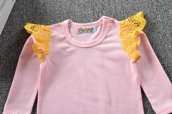 Naujagimiui Baby Girl Drabužių Rinkiniai Long Sleeve Pink Topai Marškinėliai mažai Swan Kelnes 2vnt Komplektus Drabužių Rinkinys