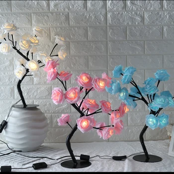 Naujai Rose Formos Stalo Lempa Gėlė, Rožė, Medis, Dekoratyvinės Šviesos Gyvenamasis Kambarys Miegamasis XSD88
