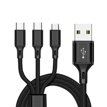 Naujas, 0,3 M 3 in 1 USB Cable for iPhone Įkroviklio Greito Įkrovimo Micro USB C Tipo Kabelio 