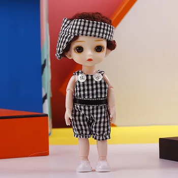 Naujas 16cm BJD Doll Baby Plika Keičiami Drabužiai, Lėlės 13 Jungtinio Kilnojamojo 3D Akis Mados Makiažas Mergina Gimtadienio Dovana Vaikams 
