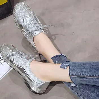 Naujas 2018 mados batai brangus deimantas moterų batai suvarstomi Butas batai Zapatillas Mujer Moterys Butai batus moteris m383