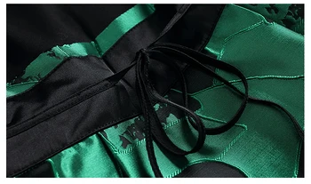 Naujas 2019 M. Pavasarį Moterys Vintage Žalia Žakardo Kratinys Kišenėje Suknelė Elegantiška Biuro Darbo Longue Skraiste Kamuolys Suknelė Vestido