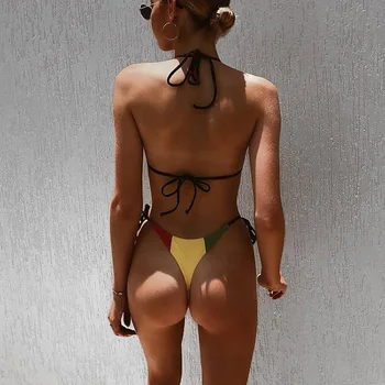 Naujas 2021 Seksualus Dryžuotas bikini Moterims maudymosi kostiumėlį moterų maudymosi kostiumėliai, Dviejų dalių, bikini Nustatyti Apynasrio Micro string maudymosi kostiumą Plaukti Panele