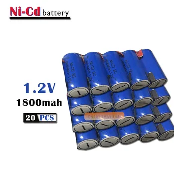 Naujas 20PCS/daug Aukštos Klasės Sub C SC 1.2 V 1800mAh Ni-Cd NiCd Įkrovimo Baterija Baterijos Nemokamas pristatymas
