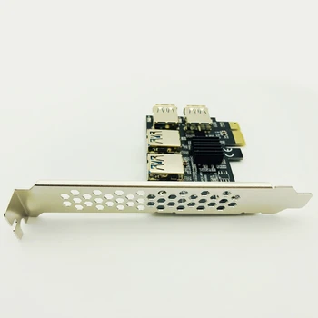 Naujas 4 Uostuose PCIe Riser Adapteris Valdybos PCI-E 1x 4 USB 3.0 PCI-E Rabbet GPU Stove Extender Ethereum ETH/Monero XMR/Zcash ZEC 16X