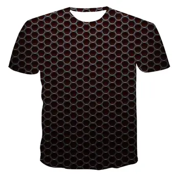 Naujas apvalios kaklo marškinėliai vyriški aukštos kokybės vyriški T-shirt trumparankoviai žaibo liepsnos 3D spausdinimo mados gražus vyriški T-shirt