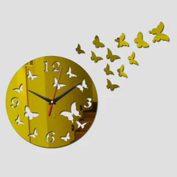 Naujas atvykimo 3d žiūrėti sieninis laikrodis laikrodžiai didelis dekoratyvinis amatų lipdukai modernus 