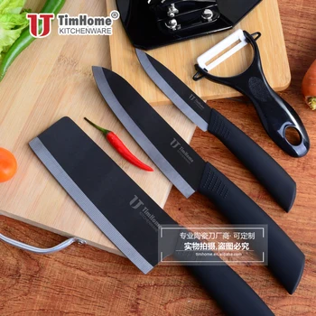 Naujas atvykimo 4 vnt juodas peilis virtuvės šefas šveitimas peiliai su apvalkalu, vaisių ir daržovių