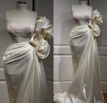 Naujas Atvykimo Afrikos Undinė Balta Prom Dresses Stebėjimo Raukiniai Ilgai Oficialią Vakaro Suknelė Suknelės, Šaliai