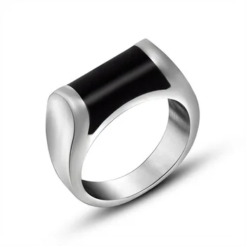 Naujas Atvykimo Aukštos Kokybės Black Gem Akmens 316L Nerūdijančio Plieno Vyrų Piršto Žiedai Pareiškimą Vestuvių Žiedą Žmogus Papuošalai dovana