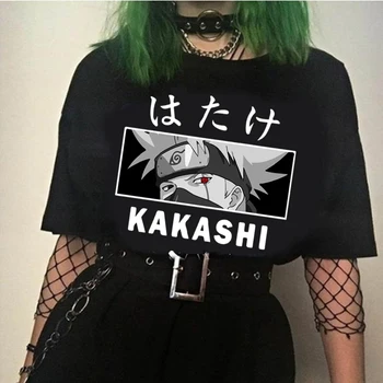 Naujas Atvykimo Harajuku Anime T-shirt Naruto Kakashi Hatake Akis Spausdinimo Tees Hip-Hop Streetwear