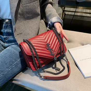 Naujas atvykimo maišelį ponios 2020 naujas populiarus pečių maišą tekstūros grandinės aikštėje pečių maišą mados pečių maišą