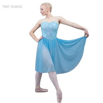 Naujas Atvykimo Mergaičių Mėlyna China Nėrinių Suknelė Baleto & Lyrinis & Šiuolaikinio Šokio Scenos Kostiumų 18032
