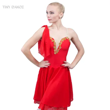 Naujas Atvykimo Suaugusiųjų Baleto Kostiumas Raudona Spandex Šifono Suknelė 18087